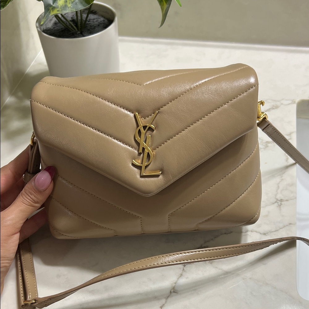 Yves Saint Laurent Beige Leather Crossbody Bag